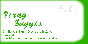 virag bugyis business card